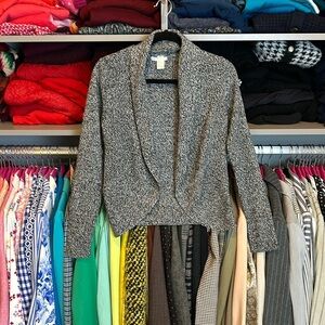 H&M black and white long sleeve open front long sleeve cardigan size S